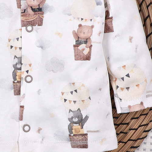 Nini Cardigan Neonato 100%  Balloon Friends Cotone Biologico – Made in Polonia