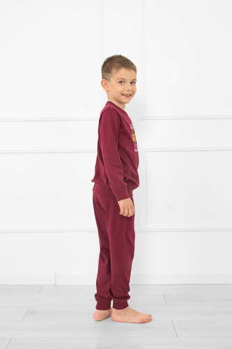 Pigiama bambino Gordo - cotone, maniche lunghe e pantaloni con coulisse Italian Fashion - marrone