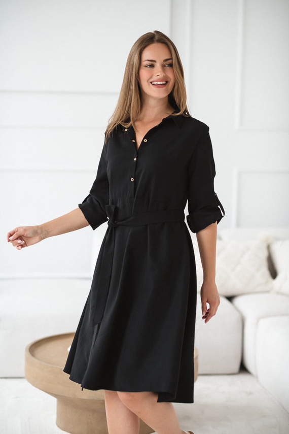 Milk&Love chemise premaman e allattamento nero | Modal, manica 3/4, regolazione in vita