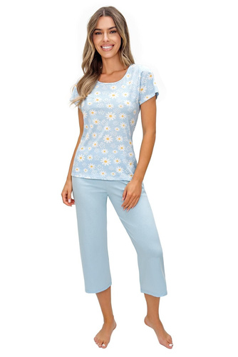 Pigiama donna Margaret 3/4 Donna cotone stampa floreale manica corta