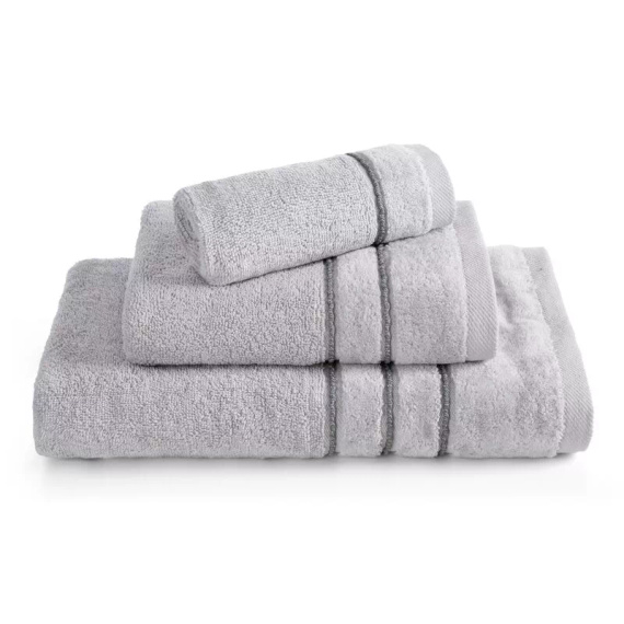 Set asciugamani Eurofirany 3 pezzi morbidi assorbenti eleganti Sibel silver