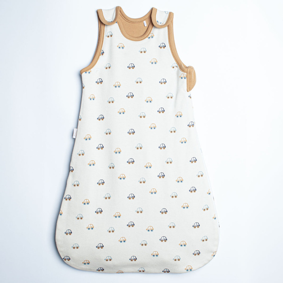 Sacco nanna per neonati Nicol 222043 in cotone con automobili crema