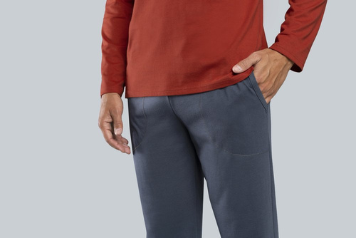 Lion Pigiama uomo a maniche lunghe, pantaloni Moda italiana - rosso/grafite