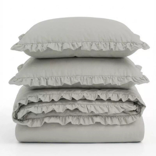 Biancheria da letto in cotone con volant Eurofirany 100% cotone con cerniera beige