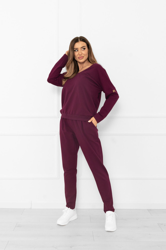 Karina Set tuta donna Moda italiana bordeaux - cotone, confortevole