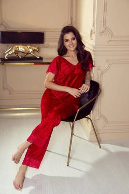 631 Milagros Pigiama da donna Forex - rosso