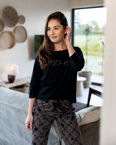 Sensis Reach For The Stars Pigiama da donna - nero-marrone