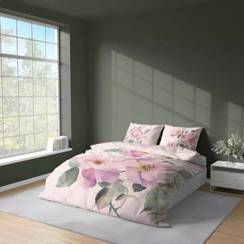 5426 Una biancheria da letto in microfibra 3D con rose selvatiche pastello - Detexpol