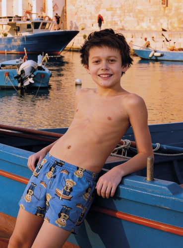 Boxer bambino Cornette 714/07 715/07 100% cotone con bottone