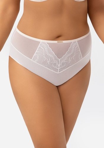 Gorsenia F 011 Dora slip vita alta in pizzo comfort donna beige