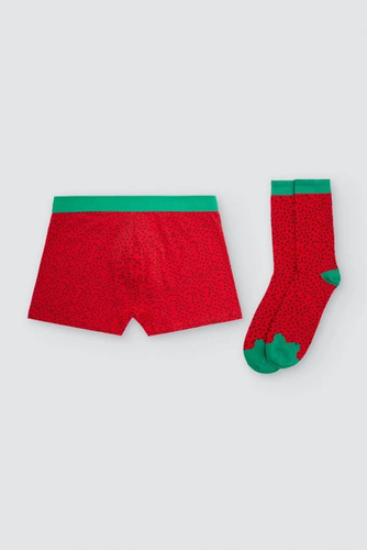 Komplet 20475 Boxer + Calze Uomo in Cotone Anguria Regalo