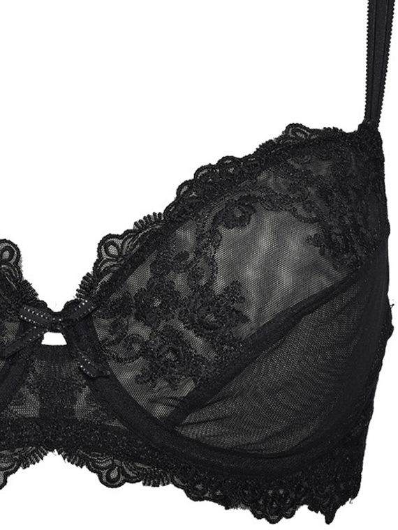 1940 Reggiseno Glam - tulle, morbido, con ferretto Sielei nero