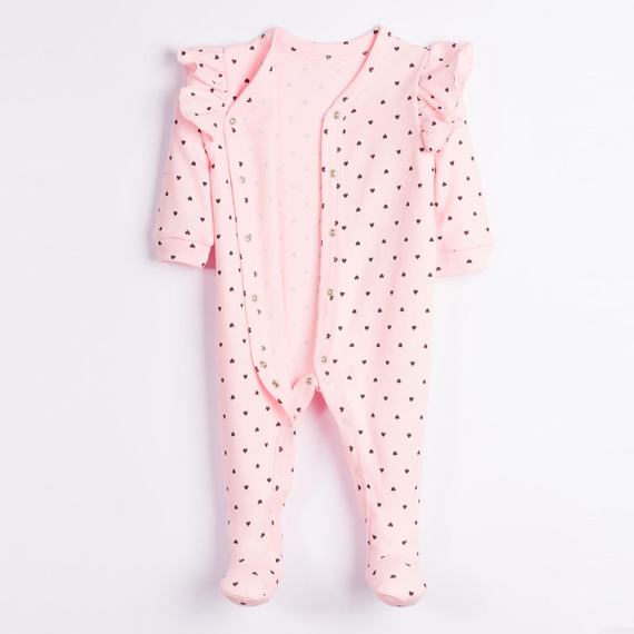 Pigiama neonato Nicol Tosia 225031 100% cotone rosa con cuoricini