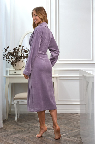 Accappatoio donna lungo 2620 L&L in velour con collo scialle