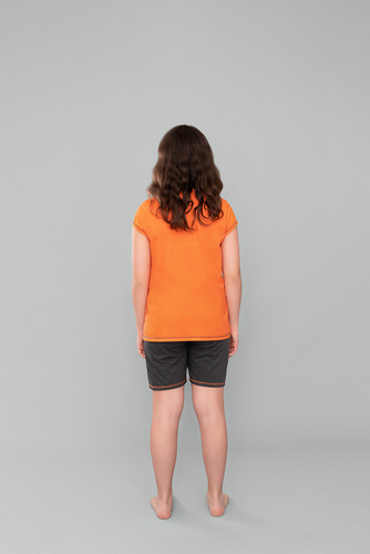 Pigiama da bambina bionda Italian Fashion - arancione/melange scuro