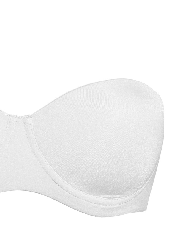 2550 Reggiseno a fascia - imbottito, liscio, con spalline amovibili Sielei bianco
