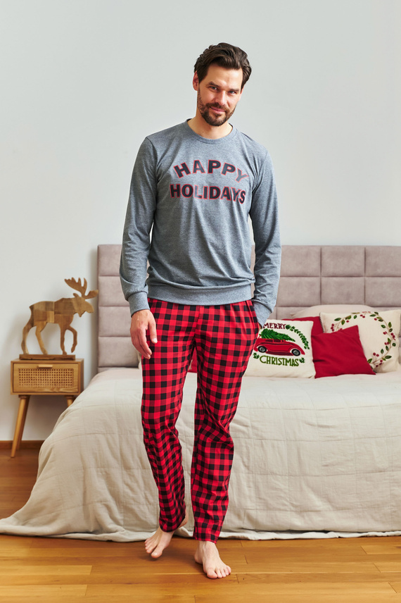 7344 Pigiama da uomo grigio scuro Doctor Nap - 100% cotone