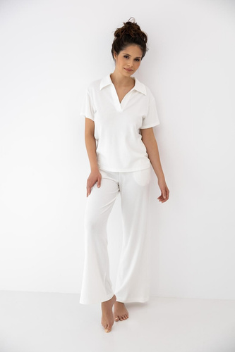 Sensis Zuri ecru pigiama donna – cotone e modal lungo