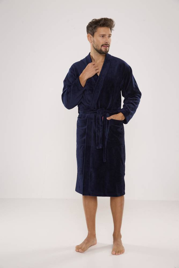 391 Hugo accappatoio da uomo De lafense - blu navy