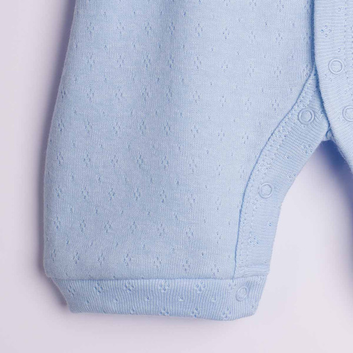 224055 Nicol Rampers neonato azzurro 100% cotone traforato