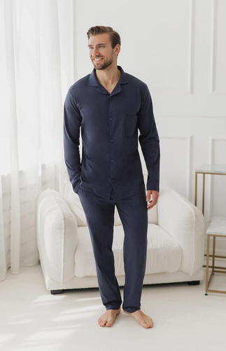 3474 Lorenzo Pigiama uomo Taro jeans - cotone, pantaloni lunghi, tasche