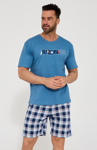 Pigiama Cornette da uomo Arizona 326/204 in cotone, T-shirt e pantaloncini corti