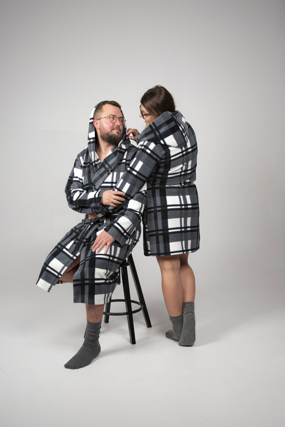 034 Accappatoio da uomo con cappuccio Lafense - Caldo, morbido, comfort premium - Ideale per la casa e la spa