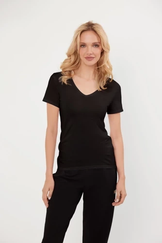 Chic Camicetta a maniche corte Moda italiana - nero