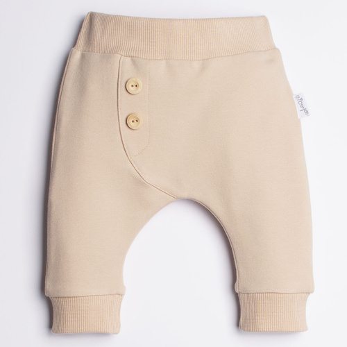 221273 Kiku Nicol pantaloni tuta beige per neonati con bottoni