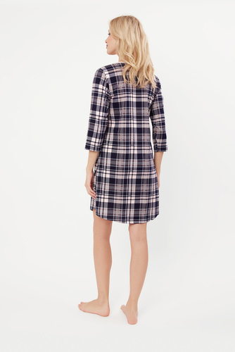 Camicia da notte sbottonata Dona, manica 3/4 Moda italiana - stampa