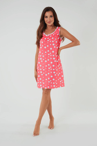 Camicia da notte e chemise da allattamento Raba, spalline larghe Moda italiana - stampa lampone