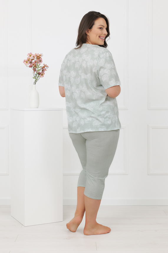 Pigiama donna Eleni Italian Fashion 100% cotone, manica corta, 3/4