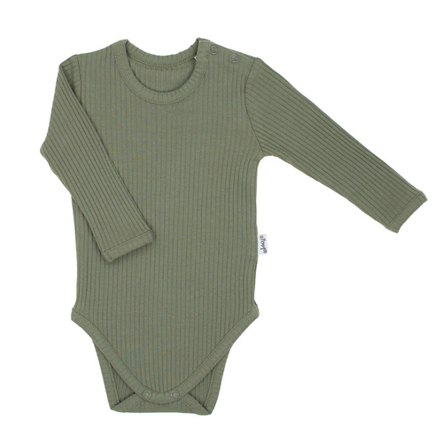 218097 Body da bambino dell'Orso Yogi Nicol - cotone, manica lunga, colore kaki