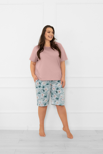 Pigiama da donna Perlis - manica corta, pantalone corto, cotone Moda italiana