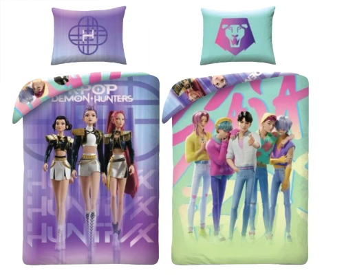 Biancheria da letto K-POP Demon Hunters 01 Halantex 140x200 microfibra + 70x90