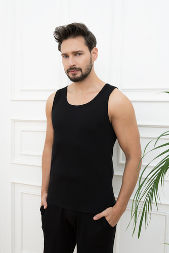 Paco Gilet a spalla larga da uomo Moda italiana - nero