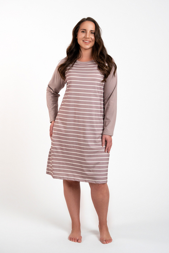 Camicia da notte Oda Moda Italiana - stampa cappuccino