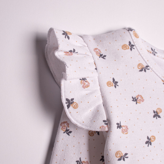 Body per bambina Nicol 220097 – 100% cotone, manica lunga, motivo floreale