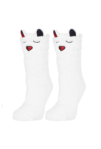 Calzini Moraj da donna CDC1600-001 bianco rosa- gonfio, smile e ABS antiscivolo