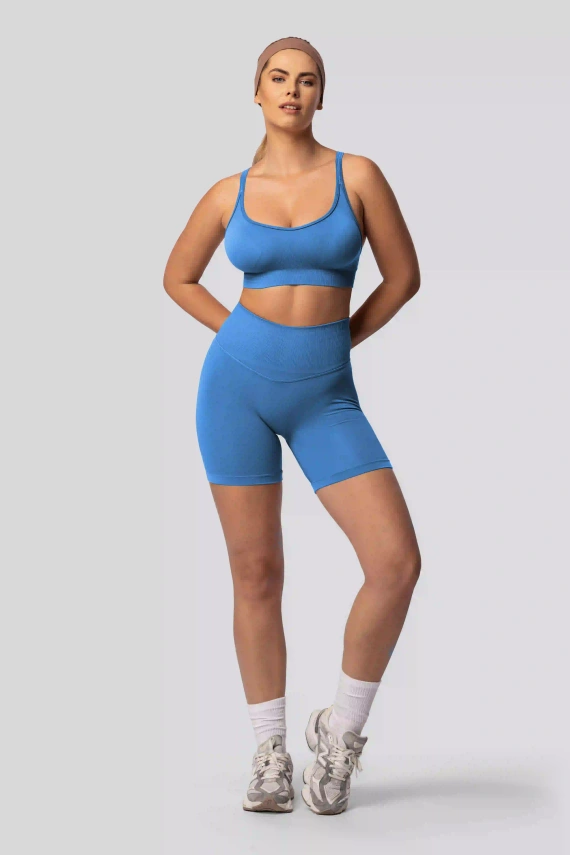 Spaio PUSH-UP PRO shorts modellanti senza cuciture vita alta fitness ice blue