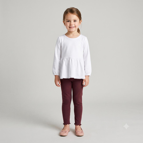226204 Nicol HANIA Leggings bambina in cotone marrone scuro