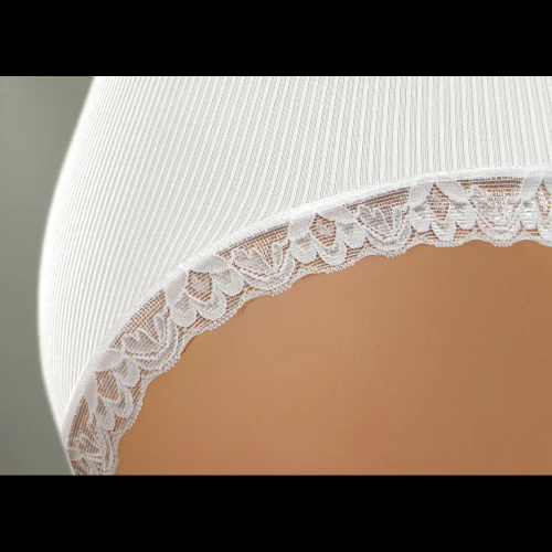 Slip donna Sesto Senso 6108 pizzo senza cuciture elastico comfort white
