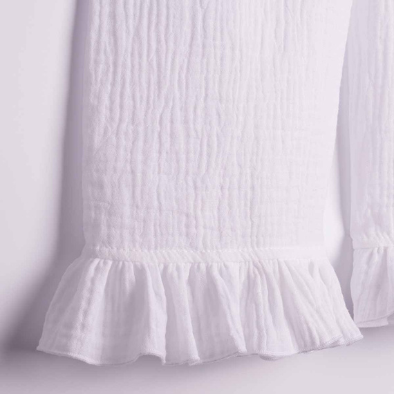 Pantaloni estivi larghi da ragazza Nicol 224330 in mussola 100% cotone bianchi