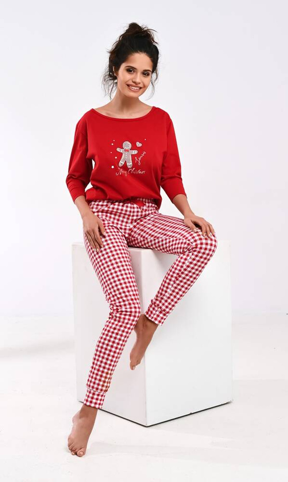 Pigiama da donna Sensis Christmas Cookie - rosso