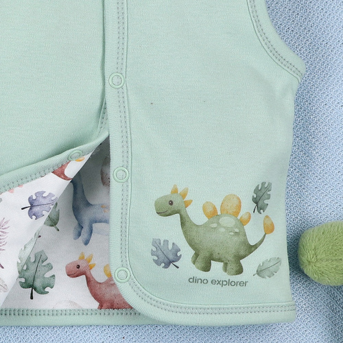 ABN-5575 Gilet Dino Explorer Nini - cotone organico, chiusura confortevole