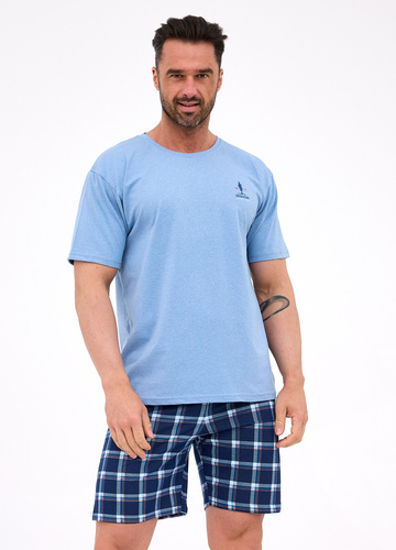 326/309 Pigiama Sequoia 2 Cornette blu da uomo - cotone, manica corta, confortevole e alla moda