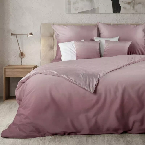 Eurofirany Nadia set di biancheria da letto in satin 100% cotone con stampa 115 g/m² rosa cipria