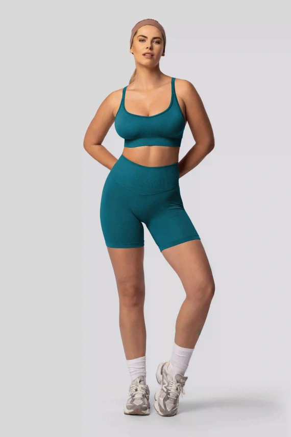 Spaio PUSH-UP PRO shorts modellanti senza cuciture vita alta fitness tale blue