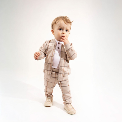 221277 Kiku Nicol bomberina bambini a quadri con zip