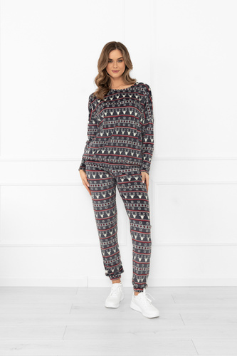 Set donna Navara - set in pile con motivo natalizio con renne Italian Fashion - grafite